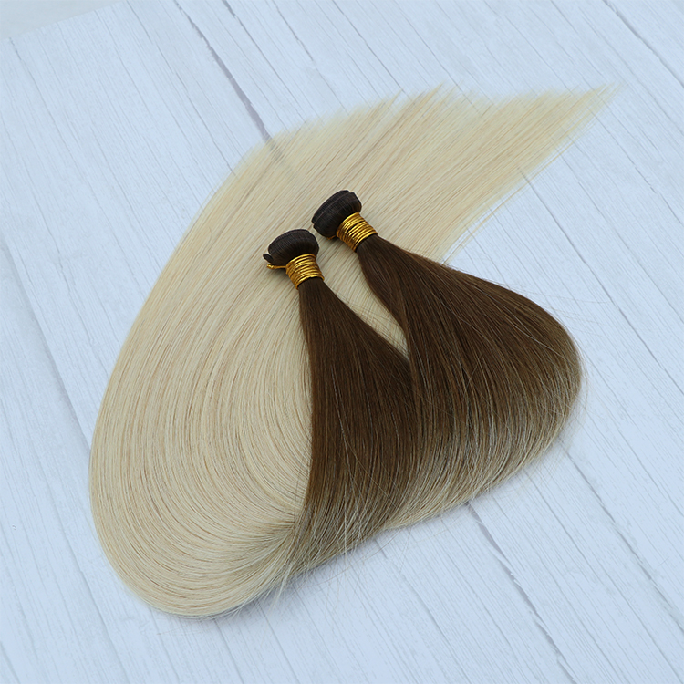 Piano ombre color flat hair weft double drawn